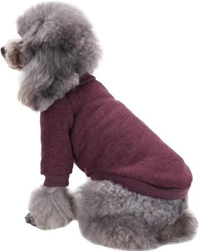 Miniatura 4 de Suéter de punto clásico para perros y mascotas, cálido para invierno, abrigo para mascotas, suéter suave para perros pequeños (XS, marrón)