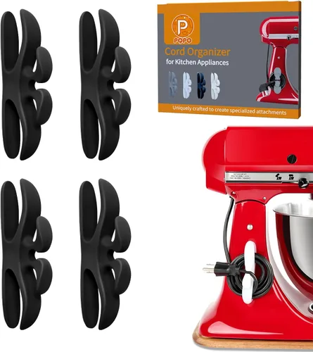 Miniatura 6 de Paquete de 4 organizadores de cables para electrodomésticos de cocina, organizador de cables adhesivo para electrodomésticos, envolvedor de cables