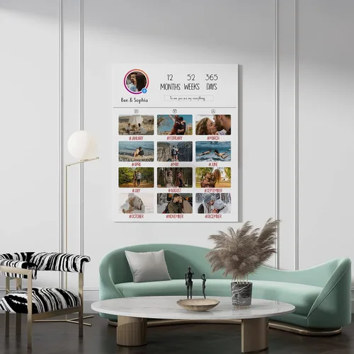 Miniatura 5 de Lienzo enmarcado de collage de 13 imágenes personalizado con tus fotos, lienzo de collage personalizado de múltiples fotos, regalo ideal para bodas