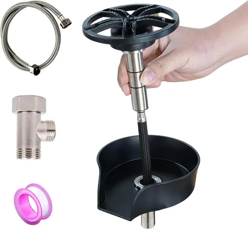 Enjuagadora de vidrio para fregadero de cocina, boquilla giratoria de 360 grados con diseño de pulverización extraíble, enjuague de vidrio de barra,