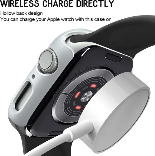 Miniatura 5 de Mugust Paquete de 4 unidades compatibles para carcasa Apple Watch 1.496 pulgadas Series 3 2 1, carcasa rígida de PC parachoques marco de protección