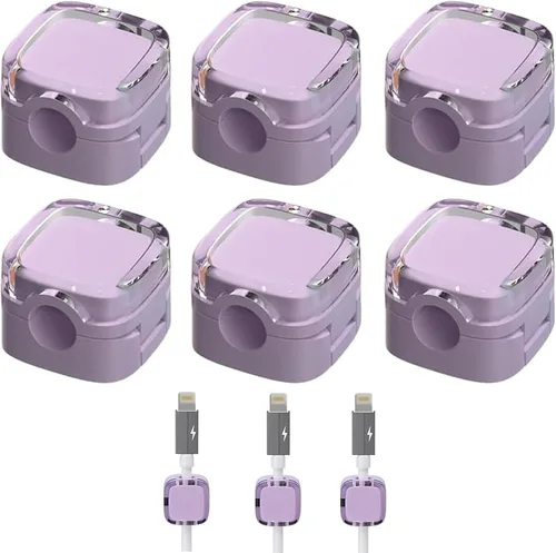 Miniatura 8 de Paquete de 6 organizadores magnéticos de cables de carga, organizador de cables magnéticos, clips magnéticos para organizar cables, soporte