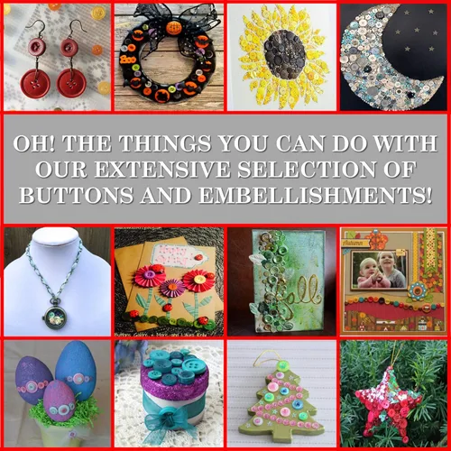 Miniatura 3 de Buttons Galore and More Colección de botones y adornos novedosos basados en una variedad de temas, vacaciones y estaciones para manualidades