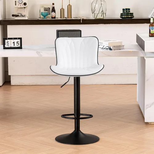 Miniatura 20 de YOUNIKE Juego de 2 taburetes de bar marrones modernos giratorios de altura de mostrador con respaldo alto ajustable para cocina, taburetes de bar