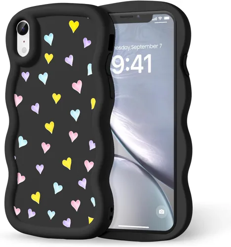 Miniatura 241 de Compatible con iPhone SE/8/7 Funda para Mujeres y Niñas, Marco Ondulado Rizado con Patrón Lindo, Estética Delgada Suave Silicona TPU Parachoques