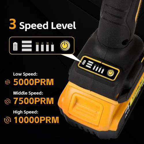 Miniatura 3 de Amoladora angular inalámbrica compatible con batería Dewalt 20V Max (SIN batería) (SIN ruedas) Amoladora angular sin escobillas de 4-1/2