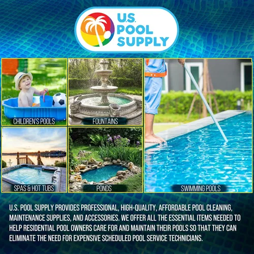 Miniatura 7 de U.S. Pool Supply Cepillo de piscina de 13 pulgadas con cerdas de goma y borde de escobilla – Seguro para revestimientos de vinilo, ideal