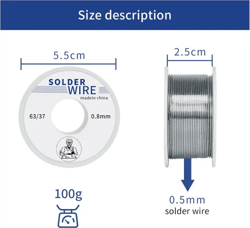 Miniatura 3 de GoYonder Alambre de soldadura 63-37 Estaño plomo núcleo de resina Kit de soldadura eléctrica de bajo punto de fusión para soldadura y conexión
