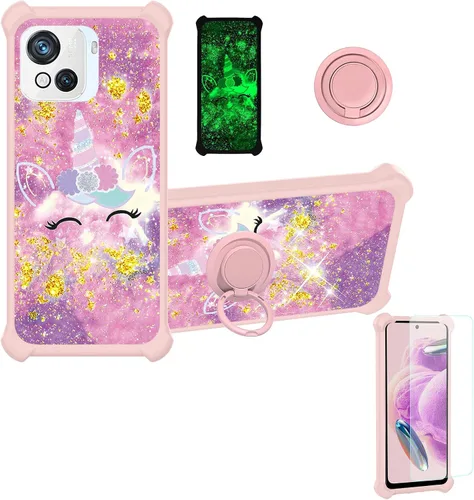 Miniatura 135 de jioeuinly JSF-DJS - Funda compatible con Nothing Phone 2a con protector de pantalla de vidrio templado, policarbonato duro + silicona suave, soporte