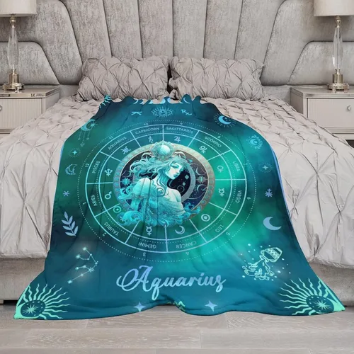 Miniatura 5 de Manta Acuario para Regalos, 40" x 30" Manta Rectangular de Franela del Zodiaco Acogedora, Regalo para Niños Niñas Adolescentes Mujeres Hombres