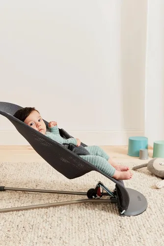 Miniatura 4 de BabyBjörn Bouncer Bliss Silla de rebote para bebé, Malla, Antracita Gris Beige