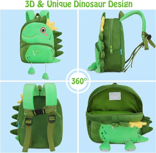 Miniatura 6 de VX VONXURY Mochila para niños pequeños, bonita mochila preescolar de felpa con correa de regalo para niños pequeños y niñas con correa para el pecho