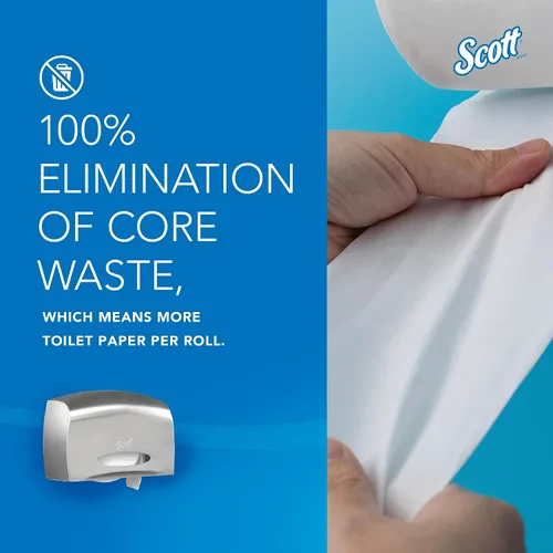 Miniatura 5 de Dispensador de papel higiénico Scott Professional Pro Coreless Jumbo Roll (09601), de acero inoxidable, con muñón, 14.25"x9.75"x6.00" (Cantidad 1)