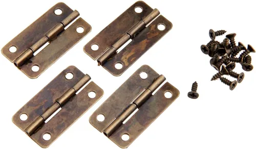 Miniatura 5 de Bisagra de hardware 20 unids latón antiguo gabinete bisagras de puerta para muebles joyería caja de madera bisagra muebles accesorios de hardware