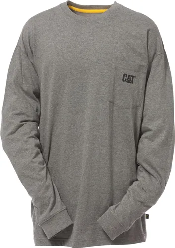 Caterpillar Camiseta de manga larga con bolsillo para hombre (tallas regulares y grandes y altas)
