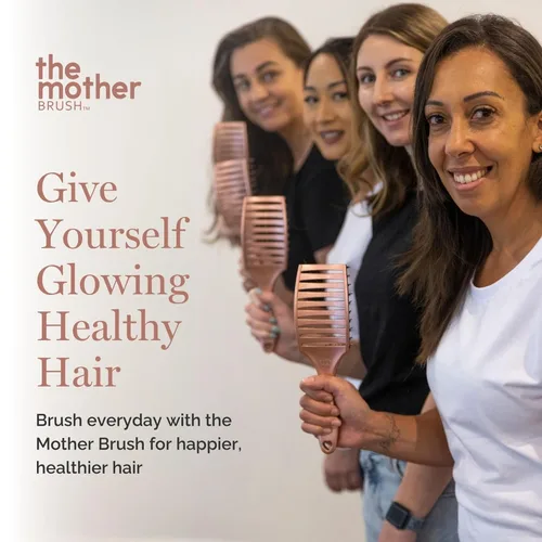Miniatura 6 de HAPPY HAIR: The Mother Brush - Cepillo desenredante patentado de calidad de salón de belleza, cerdas de jabalí con alfileres diseñadas para que