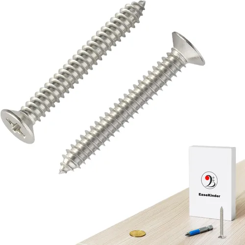 Miniatura 15 de Tornillos para madera, 60 tornillos Phillips de cabeza plana, tornillos de acero inoxidable 304 con kit de avellanado de madera ajustable