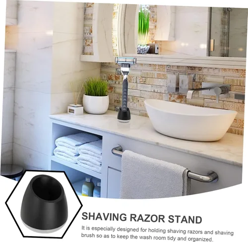 Miniatura 7 de Angoily 2pcs Aluminium Alloy Shaving Razor Stand with Oblique Opening Resistant Holder for Organized Bathroom Storage Smooth Edges Durable Base for