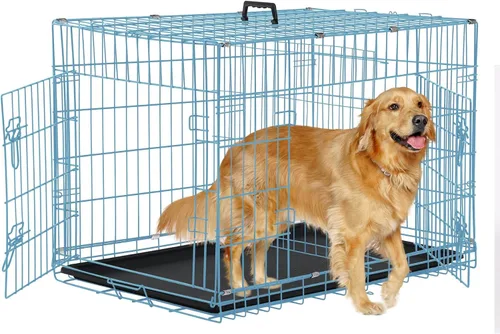 Miniatura 16 de Jaulas extra grandes de 48 pulgadas para perros medianos, jaula plegable XXL de doble puerta para perros grandes, jaulas para perros para interiores