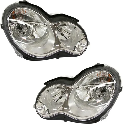 Rareelectrical El nuevo par de faros halógenos es compatible con Mercedes-Benz C240 C320 Sedan 2005 por número de pieza 203-820-16-59 2038201659