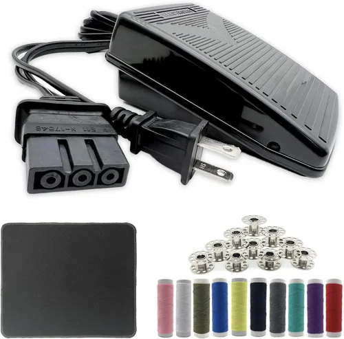 Miniatura 8 de Pedal y cable de alimentación para máquina de coser Brother, compatible con Brother #J00360051 JX2517 LX3817 1034D XL2600i LS2125 XM2701 LX3125