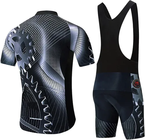 Miniatura 2 de CHAOS MONKEY Conjunto de camiseta de ciclismo para hombre, ropa de ciclismo de carretera, pantalones cortos acolchados, camisas de bicicleta