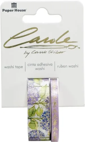 Paper House Productions Carole Shiber - Juego de 2 rollos de cinta washi decorativa para álbumes de recortes y manualidades, hortensias pastel