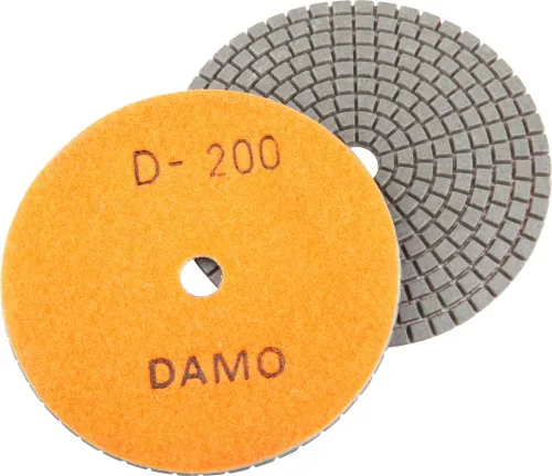 Miniatura 5 de DAMO Juego de 7 almohadillas de pulido de diamante seco de 4 pulgadas con soporte trasero para superficies de granito, hormigón y mármol