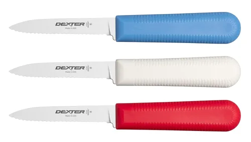 Dexter Russell S104SC-3RWC Sani-Safe 15423 - Juego de cuchillos de pelar, borde festoneado de 3-1/4 pulgadas, hoja de acero sin manchas de alto