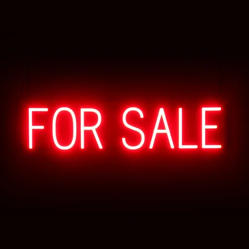 Miniatura 27 de SpellBrite Letrero de venta para empresas Señales relacionadas con la venta con aspecto de neón, luces LED blancas 16.3 x 6.3 pulgadas Blanco