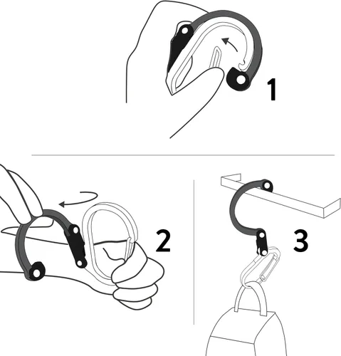 Miniatura 4 de GEAR AID HEROCLIP (grande) mosquetón y clip de gancho para colgar artículos de alta resistencia, mochilas de camping, maletas, kayaks, bicicletas