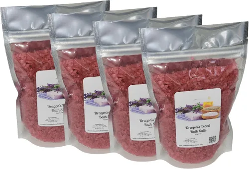 Miniatura 3 de Sales de baño Bolsa de 1 libra (16 onzas) Aroma de sangre de dragón Sal de Epsom Sal marina Baño Cuidado del cuerpo Belleza