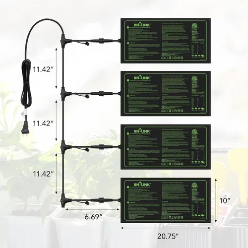 Miniatura 4 de BN-LINK Tapete térmico de semillas para semillas de 10 x 20.75 pulgadas, paquete de 4 unidades de margaritas encadenables, impermeables