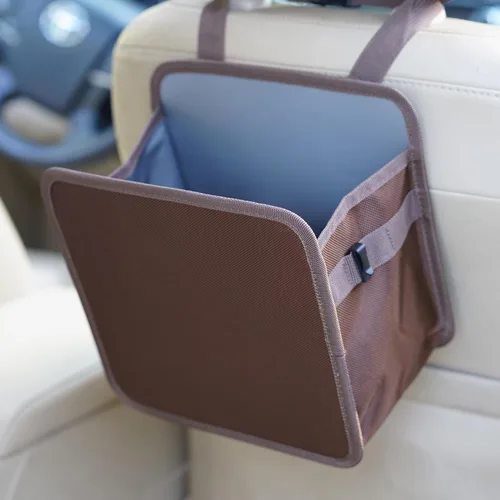 Miniatura 9 de Ginsco Bote de Basura para Auto de 3 Galones con Tapa Abierta, Bolsa de Basura Colgante para Auto de Gran Capacidad a Prueba de Fugas con Forro