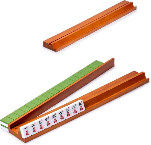 Miniatura 2 de Set de Mahjong Americano de Yellow Mountain Imports, Huntington con 166 Azulejos de Mahjong de Melamina, Estuche Blando Verde Mineral - 4 Estantes