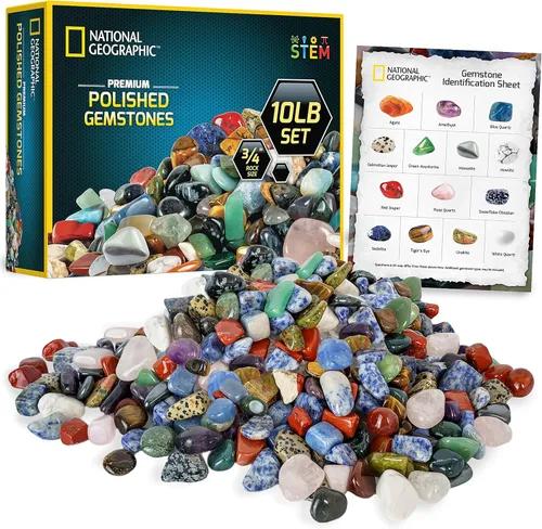 Miniatura 9 de National Geographic Piedras pulidas de alta calidad, 5 libras de piedras pulidas y cristales a granel de 1/2 pulgada, arte y manualidades, kit