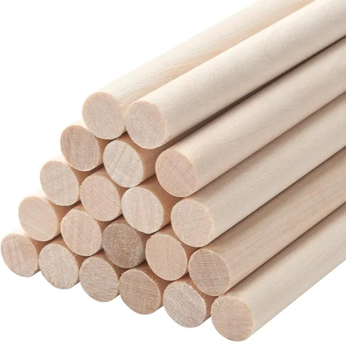 Miniatura 11 de Varillas de madera redondas de madera maciza de 3/8 x 15 pulgadas, 20 piezas de varillas de madera para macramé para manualidades, palos de madera