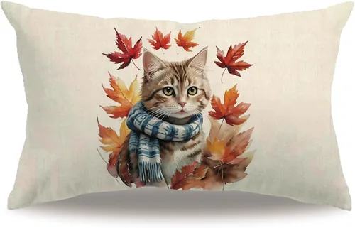Miniatura 14 de Fundas de almohada con diseño de animales, 18 x 18 pulgadas, diseño de ardillas florales, acuarela, vida silvestre, diseño de flores, temporada