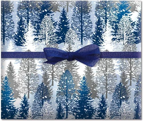 Miniatura 10 de Papel de regalo en rollo navideño de bosque festivo de Current - Rollo de envoltura de regalo jumbo premium de 23 pulgadas x 32 pies, 61 pies Bosque