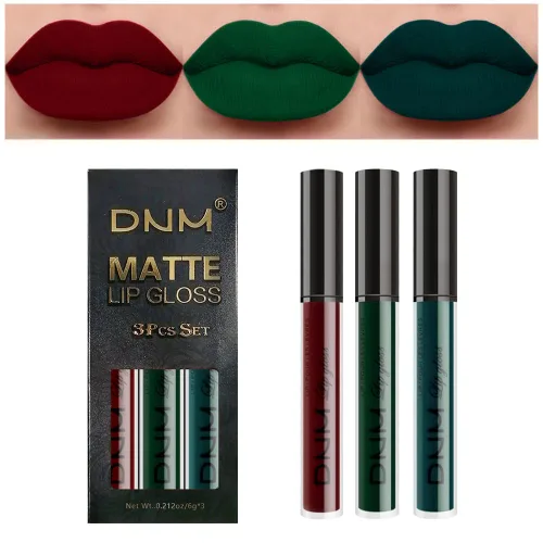 Miniatura 70 de evpct 2 Piezas Lápiz Labial Líquido Verde Esmeralda con Brillo Glitter, Brillo Labial Tinte y Delineador de Labios Retráctil, Set de Maquillaje