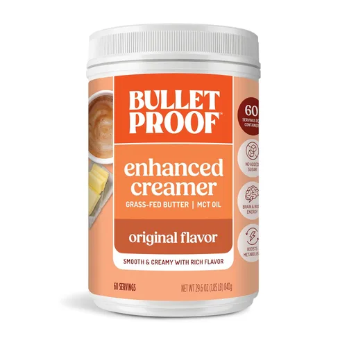 Bulletproof Crema original, 29.6 onzas, crema de café Keto con aceite MCT y mantequilla alimentada con pasto, oferta de valor, el embalaje puede