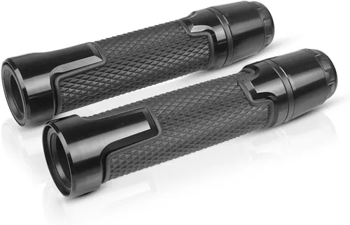 Miniatura 3 de 7/8 '' 0.866 in motocicleta CNC aluminio Powersports manillar Grips con extremos de agarre para YZF R1 R3 R6 R25 R15 R125 600R negro