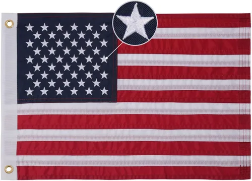 Miniatura 12 de TOPFLAGS Bandera de Estados Unidos bordada de nailon de 12 x 18 pulgadas para exteriores con 2 ojales de latón resistente, 250 aniversario