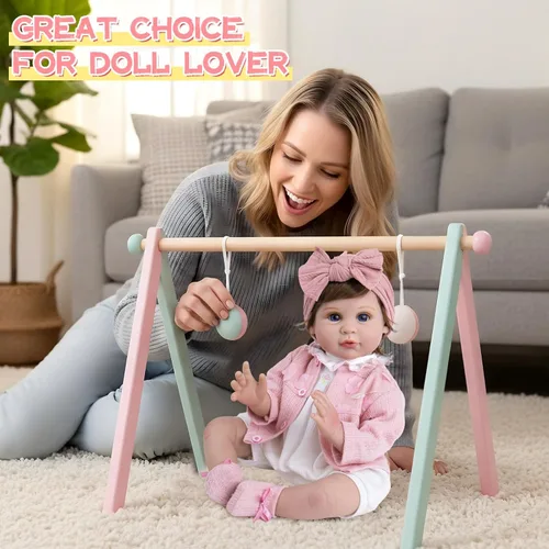 Miniatura 8 de Aori Muñecas realistas de bebé Reborn – Bebé niña realista de 22 pulgadas con biberón y chupete, cuerpo de tela pesada para una sensación realista