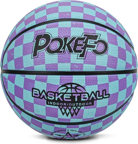 Miniatura 2 de Baloncesto para niños y jóvenes tamaño 5 (27.5") de goma premium para interiores y exteriores para niños y niñas, impermeable para juegos en el azul