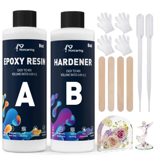 Miniatura 11 de Honcaring Kit de resina epoxi de 1 galón, kit de resina epoxi de tipo duro, menos burbujas y resina epoxi de bajo olor para fundición, fabricación