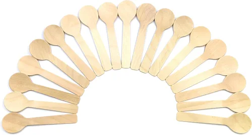 Miniatura 3 de Cucharas de postre de helado de madera de 3.9 pulgadas, cubiertos de madera desechables, paquete de 100