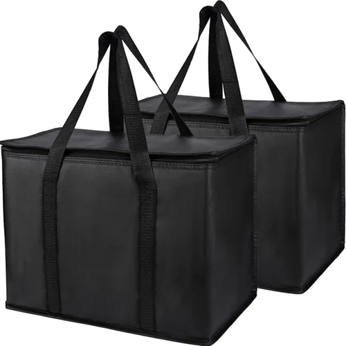 Miniatura 48 de Bodaon Paquete de 3 bolsas aisladas para entrega de alimentos para comidas calientes y frías, bolsas enfriadoras XXL, bolsa aislante para catering