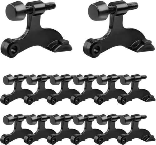 Miniatura 13 de OBTANIM - Paquete de 8 topes de puerta con bisagra de alta resistencia, topes de puerta ajustables de metal con puntas de goma para parachoques