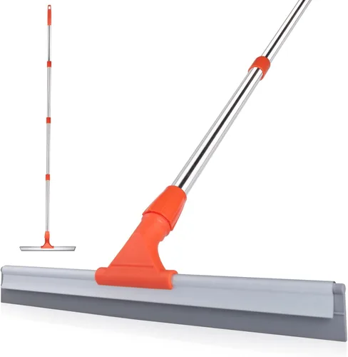 Miniatura 10 de ITTAR Escobilla de suelo resistente, mango ajustable de 62 pulgadas, hoja de espuma EVA, ideal para hormigón, garaje, patio y más